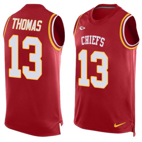 Nike Chiefs #13 De'Anthony Thomas Red Team Color Men's Stitched NFL Limited Tank Top Jersey - Click Image to Close